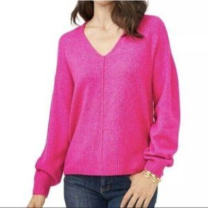 Vince Camuto Womens Paradox Pink Long Sleeve Lightweight V-Neck Sweater Size XXL